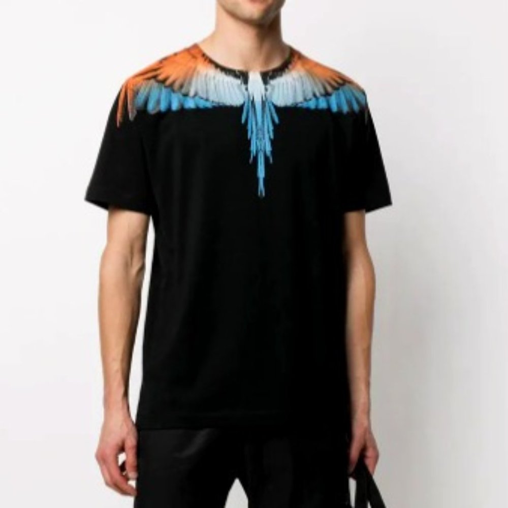 Marcelo Burlon County of Milan Black and Orange Wings T-Shirt